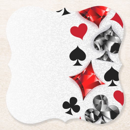 Dessous-de-verre En Papier Joueur de poker Joueur de cartes de jouer costumes (Devant)
