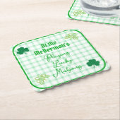 Dessous-de-verre En Papier Jouez aux Mahjong Shamrocks aquarelle chanceux (Incliné)