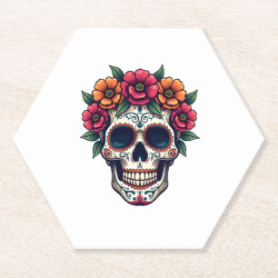 Dessous-de-verre En Papier Jour du crâne de sucre mort � Dia de los Muertos S