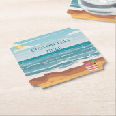 Dessous-de-verre En Papier Journée à la plage (Incliné)