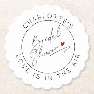 Dessous-de-verre En Papier Journee moderne de la Saint-Valentin Bridal shower
