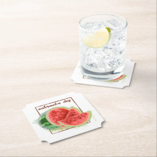 Dessous-de-verre En Papier Journée nationale du melon d'eau