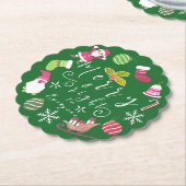Dessous-de-verre En Papier Joy Christmas Green (Incliné)