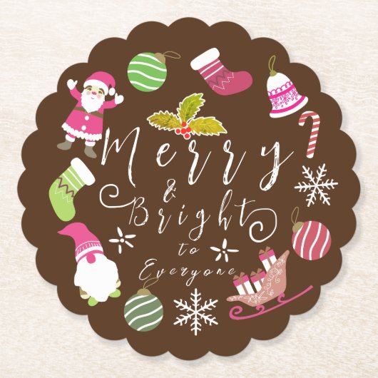 Dessous-de-verre En Papier Joy Noël Brown (Devant)