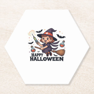 Dessous-de-verre En Papier Joyeuse chemise d'Halloween - Éffrayante mignonne