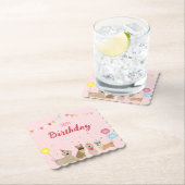 Dessous-de-verre En Papier Joyeuse fête des chiens d'anniversaire (En situation)