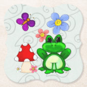 Dessous-de-verre En Papier Joyeuse Grenouille Au Printemps FANCY (Devant)