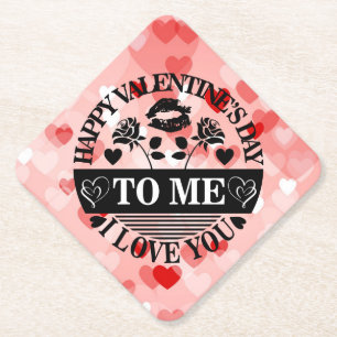Dessous-de-verre En Papier Joyeuse Saint-Valentin à moi je t'aime-58771