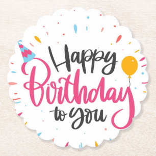Dessous-de-verre En Papier Joyeux anniversaire