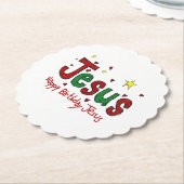 Dessous-de-verre En Papier Joyeux anniversaire Jésus (Incliné)