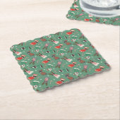 Dessous-de-verre En Papier Joyeux Buldogs français de Noël (Incliné)