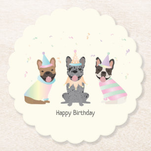 Dessous-de-verre En Papier Joyeux Bulldogs français