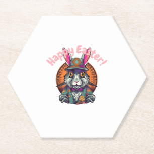 Dessous-de-verre En Papier Joyeux Cartoon de Pâques Bunny Lapin Néerlandais R