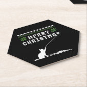 Dessous-de-verre En Papier Joyeux chat de Noël Douille moche (Incliné)