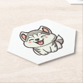 Dessous-de-verre En Papier Joyeux chien roux sibérien (Incliné)