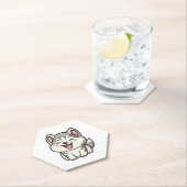 Dessous-de-verre En Papier Joyeux chien roux sibérien (En situation)