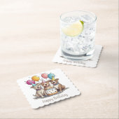 Dessous-de-verre En Papier Joyeux Chiens de Terrier américain Pit Bull Birthd (En situation)