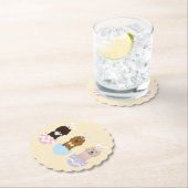 Dessous-de-verre En Papier Joyeux Chiens Goldendoodle de Pâques (En situation)