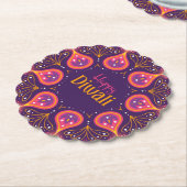 Dessous-de-verre En Papier Joyeux Diwali Rangoli (Incliné)