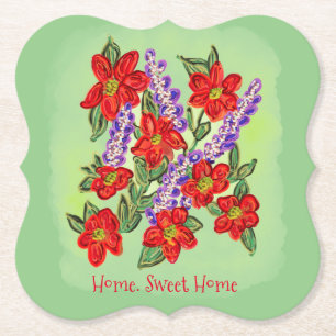 Dessous-de-verre En Papier Joyeux, Du Bouquet Floral Du Coeur
