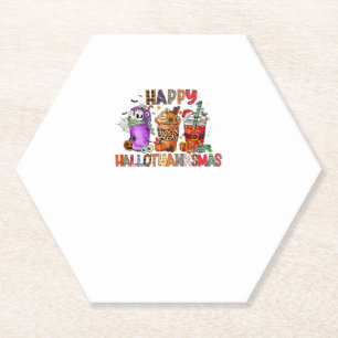 Dessous-de-verre En Papier Joyeux Hallothanksmas Gnomes Halloween Thanksgivin
