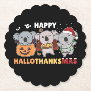 Dessous-de-verre En Papier Joyeux Hallothanksmas Koalas Christmas Koala Papie