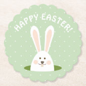 Dessous-de-verre En Papier Joyeux lapin mignon de Pâques (Devant)