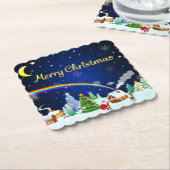 Dessous-de-verre En Papier Joyeux Noël avec Crescent Moon (Incliné)