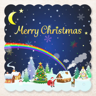 Dessous-de-verre En Papier Joyeux Noël avec Crescent Moon