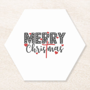 Dessous-de-verre En Papier Joyeux Noël avec le coeur