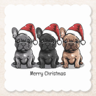Dessous-de-verre En Papier Joyeux Noël Chien de Chien de Chien de Père Noël