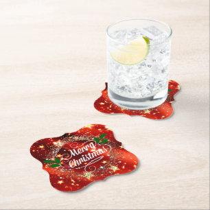 Dessous-de-verre En Papier Joyeux Noël, éclat et scintillement