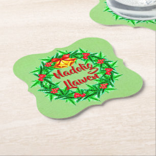 Dessous-de-verre En Papier Joyeux Noël en gallois Nadolig Llawen