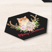 Dessous-de-verre En Papier Joyeux Noël et Chat (Incliné)