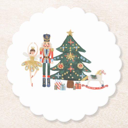 Dessous-de-verre En Papier Joyeux Noël Nutcracker Ballet (Devant)