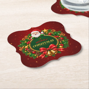Dessous-de-verre En Papier Joyeux Noël Papier Buvard de Fête Modifiable