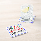 Dessous-de-verre En Papier Joyeux Noël Père Noël Sleigh-61049 T-Shirt Sweat - (En situation)