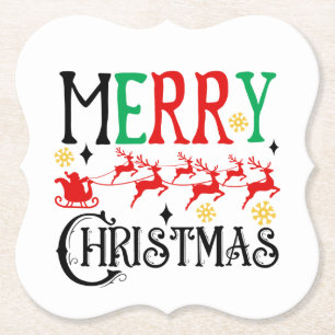 Dessous-de-verre En Papier Joyeux Noël Père Noël Sleigh-61049 T-Shirt Sweat -