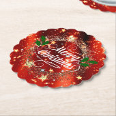 Dessous-de-verre En Papier Joyeux Noël, pétillant et parties scintillant (Incliné)