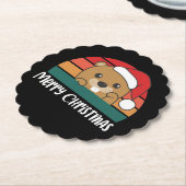 Dessous-de-verre En Papier Joyeux Noël Retro Beaver Noël (Incliné)