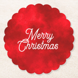 Dessous-de-verre En Papier Joyeux Noël Slogan Rouge