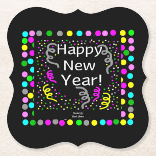 Dessous-de-verre En Papier Joyeux Nouvel An Salutations Bracket Dessous de ve