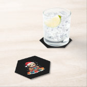 Dessous-de-verre En Papier Joyeux Slothmas mignon Noël paresseux Noël chapeau (En situation)