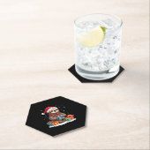 Dessous-de-verre En Papier Joyeux Slothmas mignon Noël paresseux Noël chapeau (En situation)