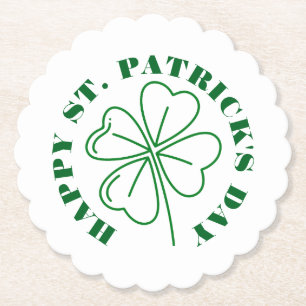 Dessous-de-verre En Papier Joyeux St. patrick jour vert famille Shamrock