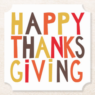 Dessous-de-verre En Papier Joyeux Thanksgiving !