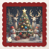 Dessous-de-verre En Papier "Joyeux voeux de Noël" (Devant)