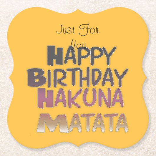 Dessous-de-verre En Papier Juste pour vous Joyeux anniversaire (Devant)