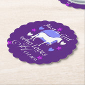 Dessous-de-verre En Papier Juste une fille qui aime les chevaux en violet (Incliné)