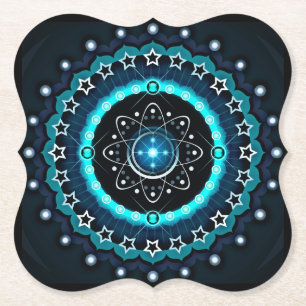 Dessous-de-verre En Papier Kaleidoscope Mandala avec un Arrière - plan noir